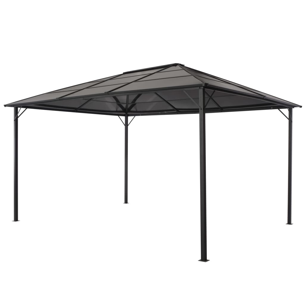 Paviljong med tak aluminium 4x3x2,6 m svart