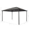 Paviljong med tak aluminium 4x3x2,6 m svart