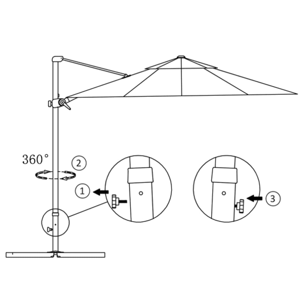 Hengende hageparasoll med aluminiumsstang antrasitt 300 cm