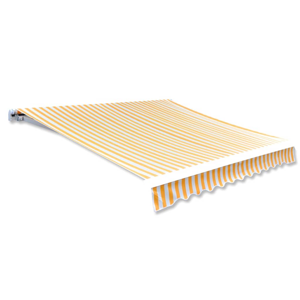 Erstatningsduk for markise oransje og hvit 3,5x2,5 m polyester
