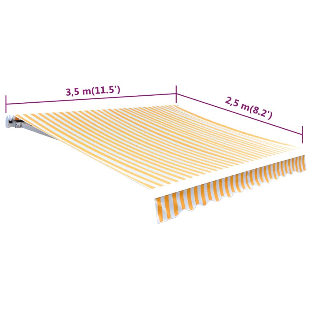 Erstatningsduk for markise oransje og hvit 3,5x2,5 m polyester
