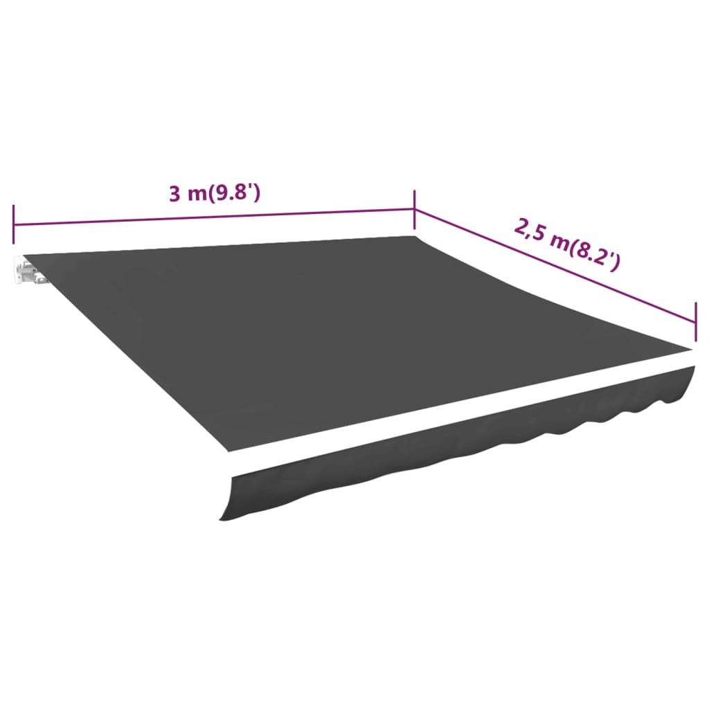 Markiseduk 300x250 cm antrasitt