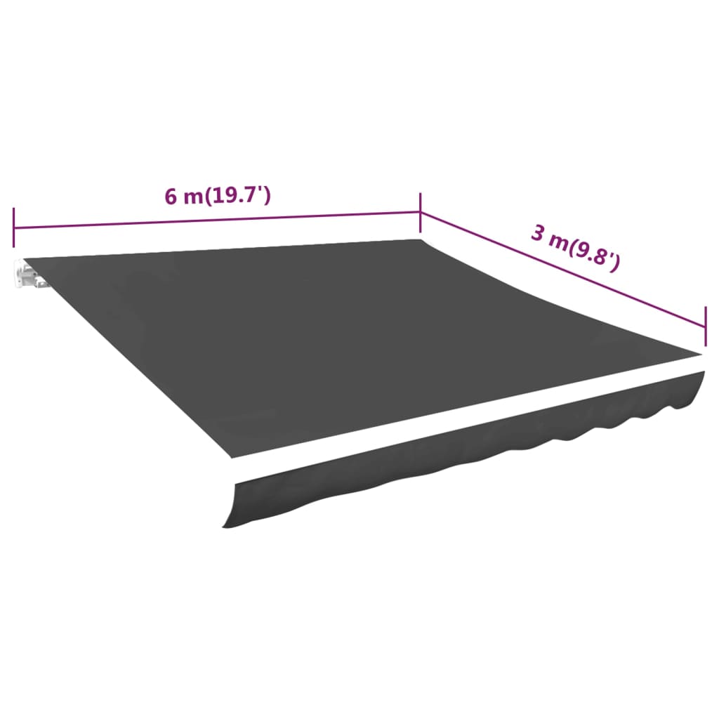 Markiseduk 600x300 cm antrasitt