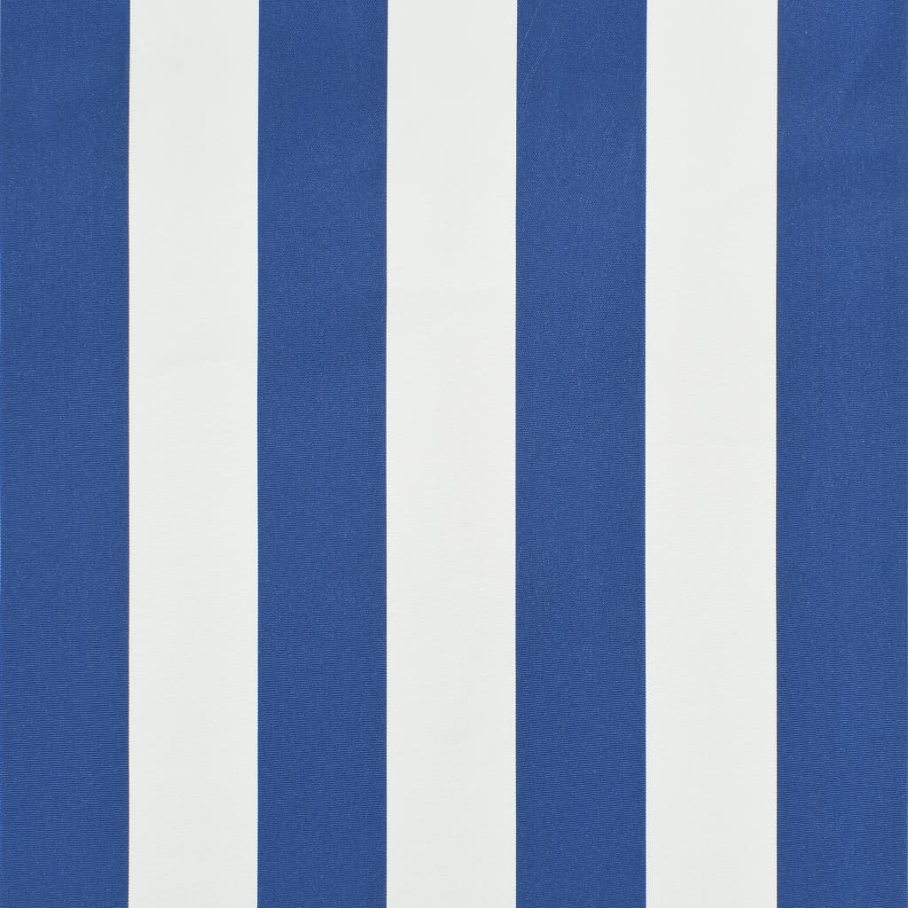 Uttrekkbar markise 350x150 cm blå og hvit