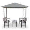 Hagepaviljong med bord og benker 2,5x1,5x2,4 m antrasitt