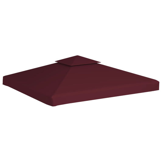 Dobbel toppduk til paviljong 310 g/m² 3x3 m vinrød