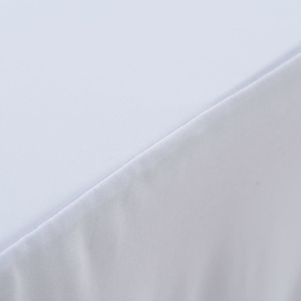 Elastisk bordduk med skjørt 2 stk 243x76x74 cm hvit