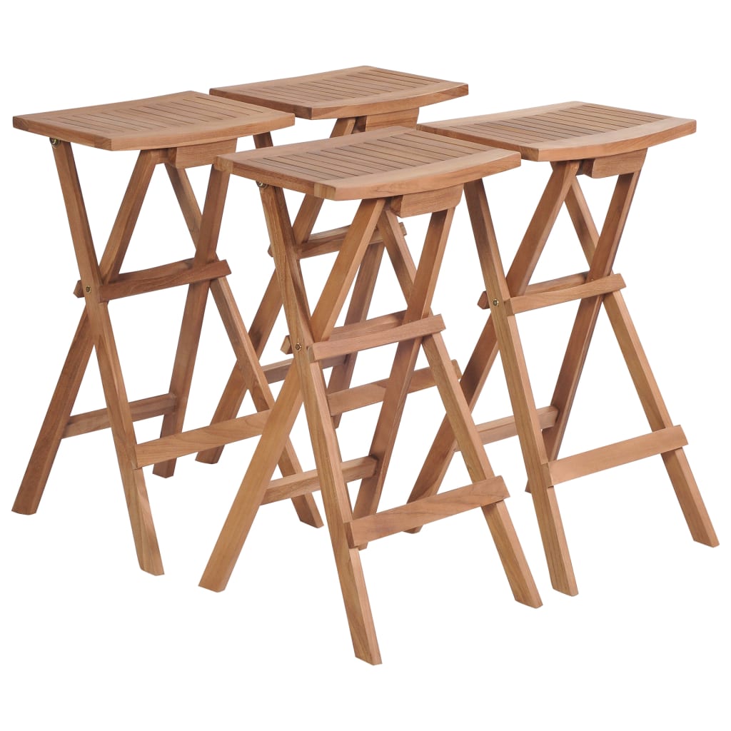 Foldbare barkrakker 4 stk heltre teak