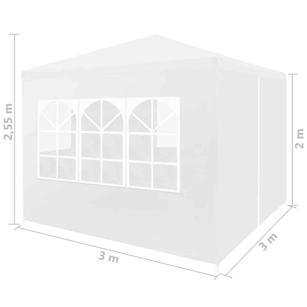 Festtelt 3x3 m hvit