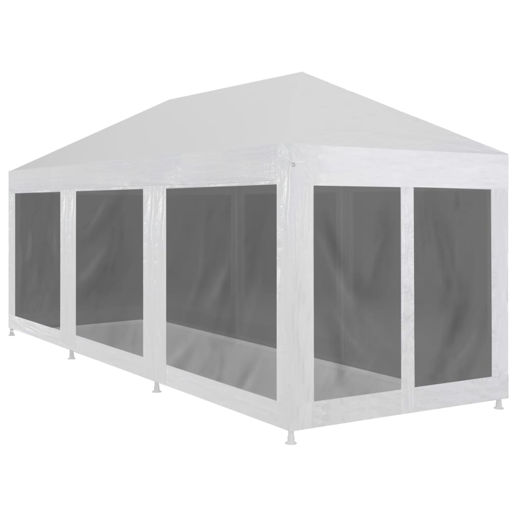 Festtelt med 8 sidevegger av netting 9x3 m