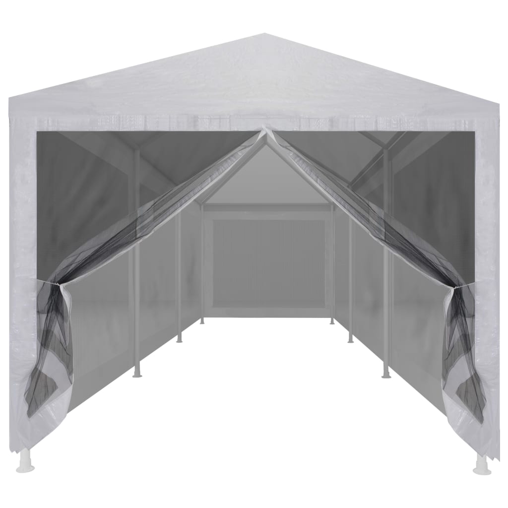 Festtelt med 8 sidevegger av netting 9x3 m