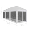 Festtelt med 8 sidevegger av netting 9x3 m