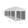 Festtelt med 10 sidevegger av netting 12x3 m