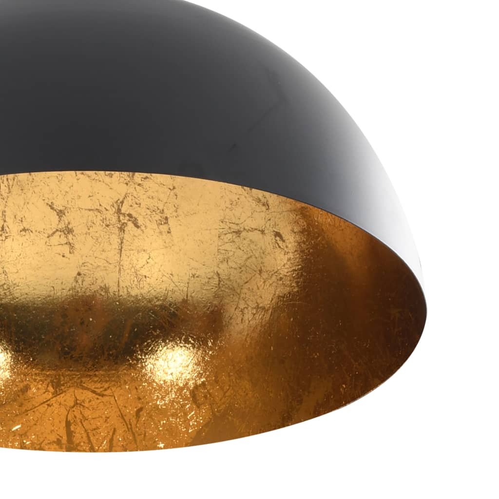 Taklamper 2 stk svart og gull halvkuleformet E27