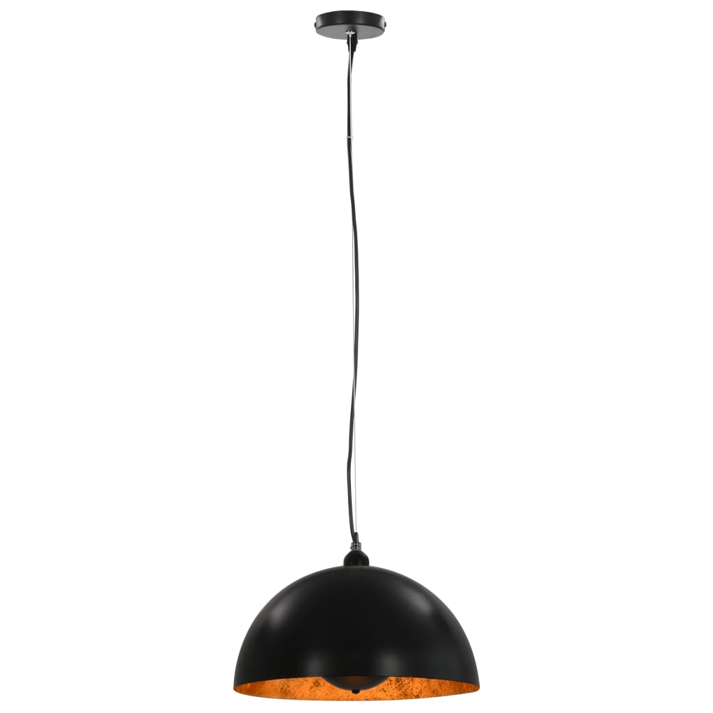 Taklamper 2 stk svart og gull halvkuleformet 40 cm E27