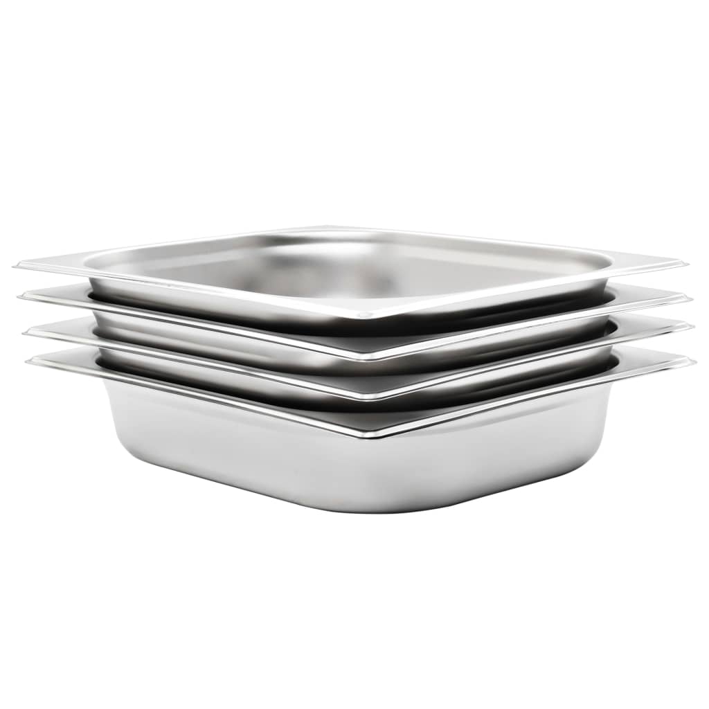 Gastronormbeholdere 4 stk GN 1/2 65 mm rustfritt stål