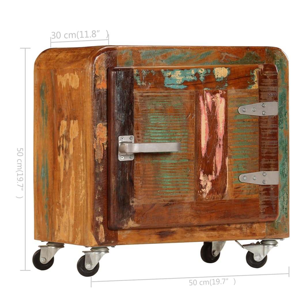 Nattbord 50x30x50 cm gjenvunnet heltre