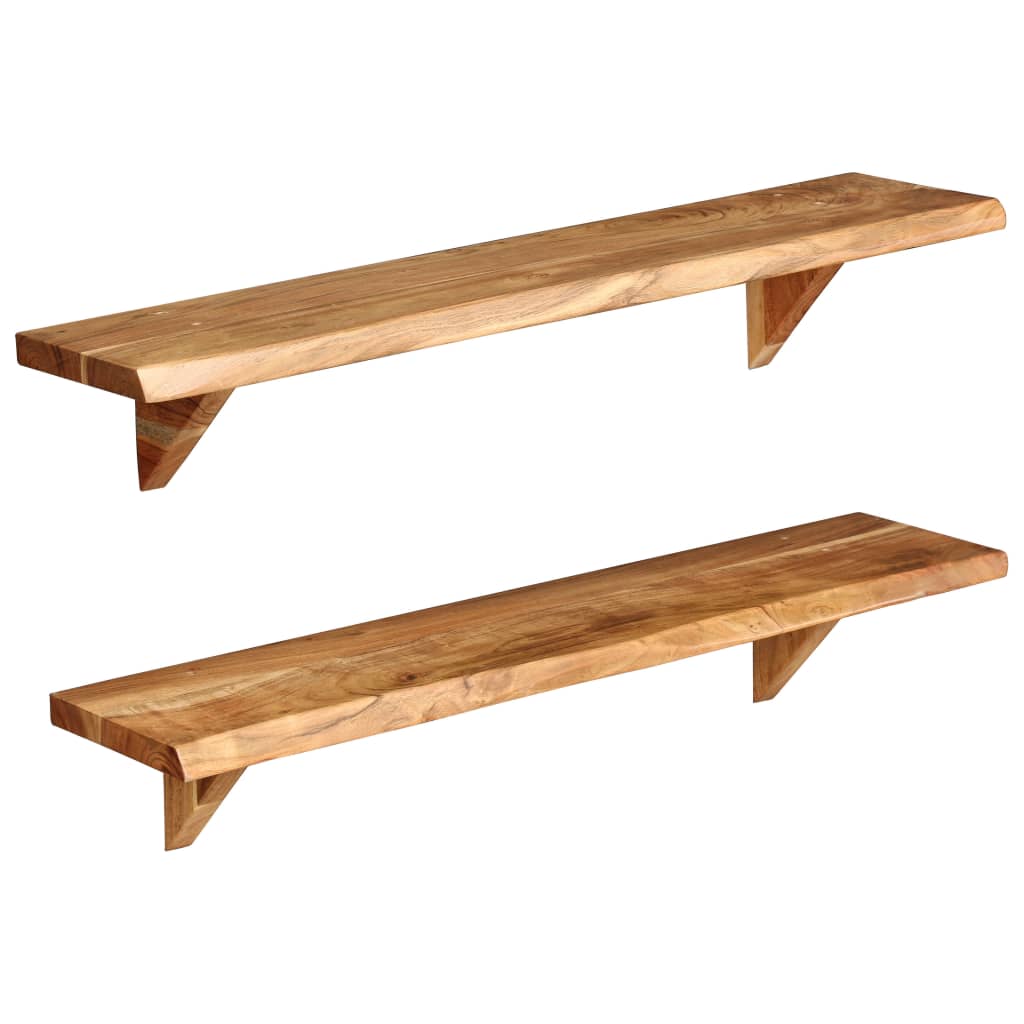 Vegghyller 2 stk 90x20x18 cm heltre akasie