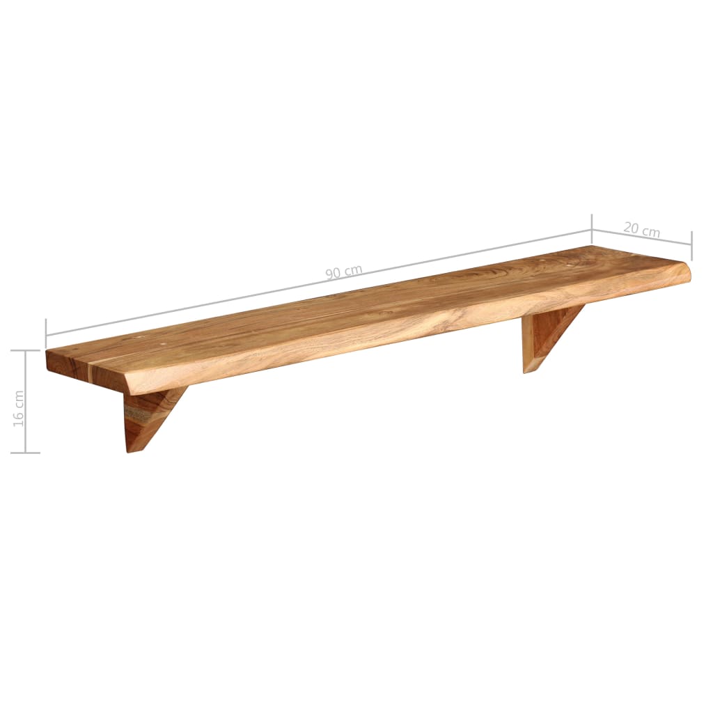 Vegghyller 2 stk 90x20x18 cm heltre akasie