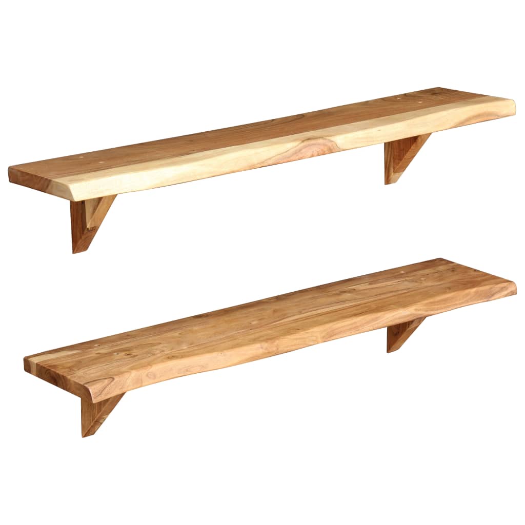 Vegghyller 2 stk 90x20x18 cm heltre akasie