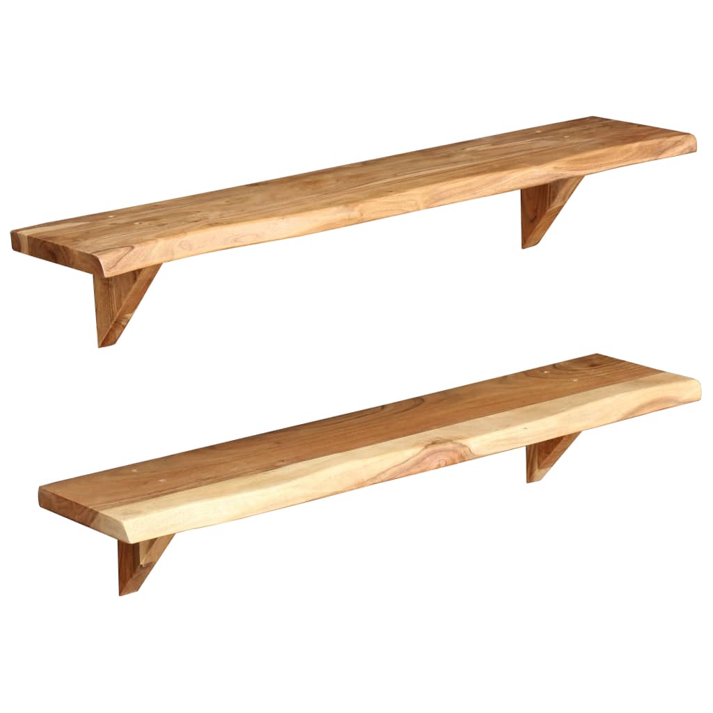 Vegghyller 2 stk 90x20x18 cm heltre akasie