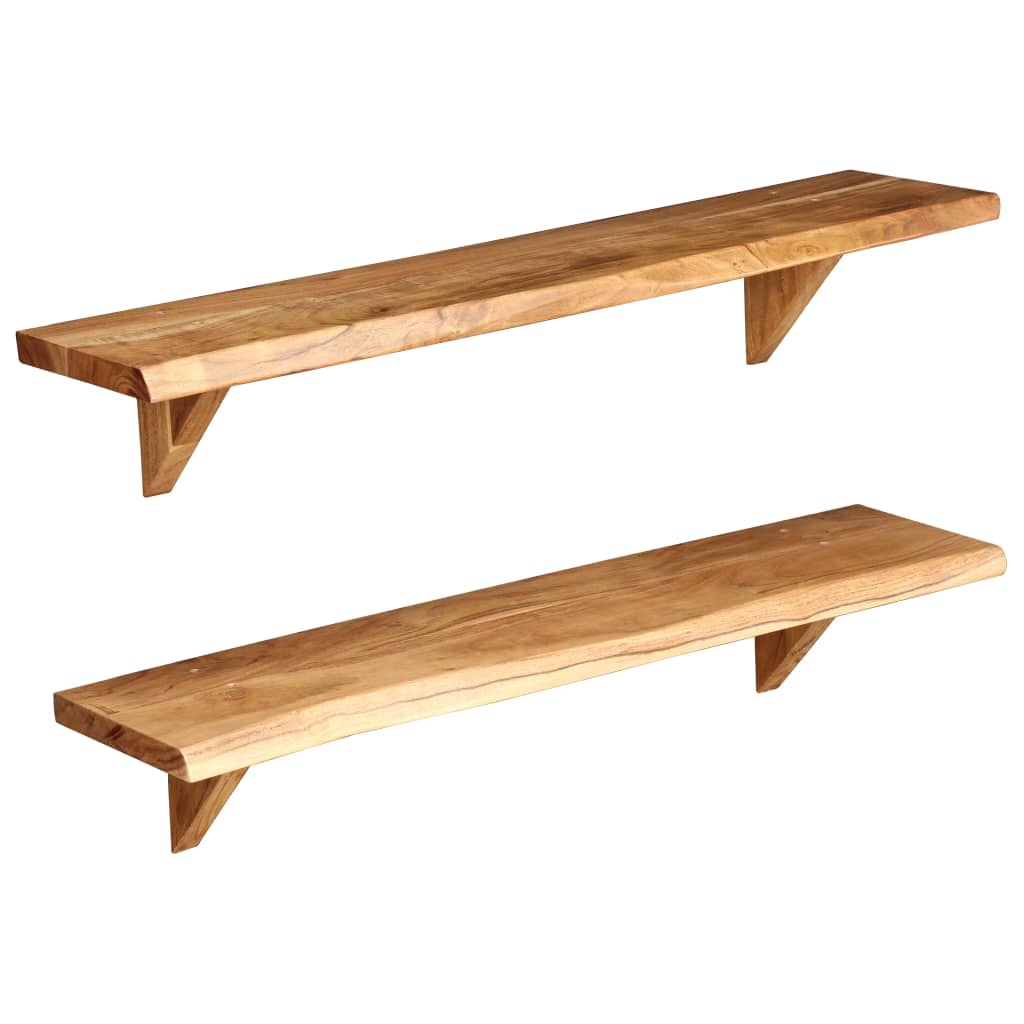 Vegghyller 2 stk 90x20x18 cm heltre akasie