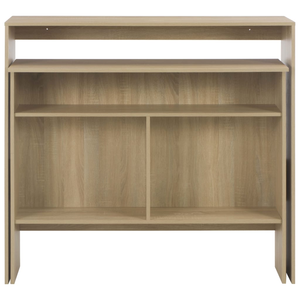 Barbord med 2 bordplater 130x40x120 cm eik