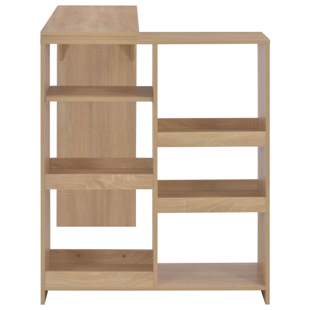 Barbord med flyttbar hylle eik 138x39x110 cm