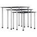 Stablebord 3 stk svart herdet glass