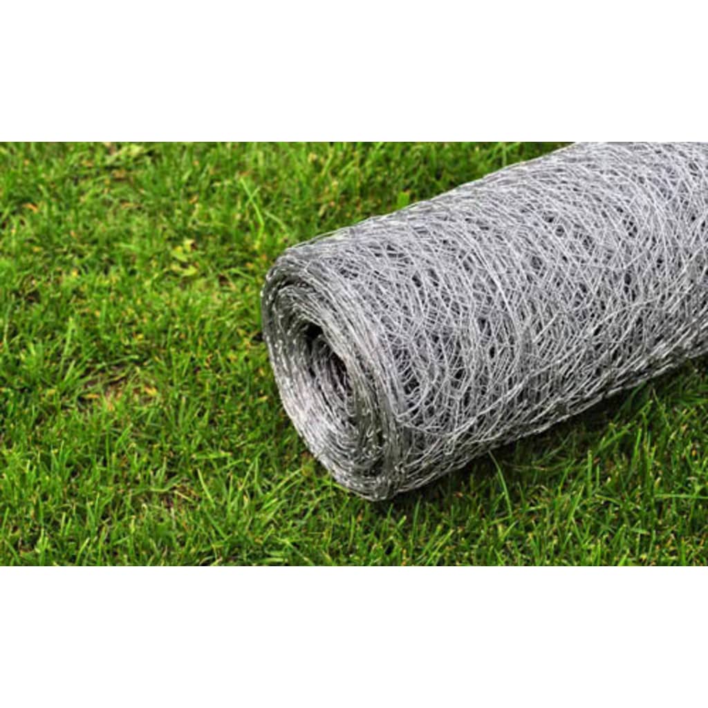 Trådgjerde kylling galvanisert stål 25x1 m sølv