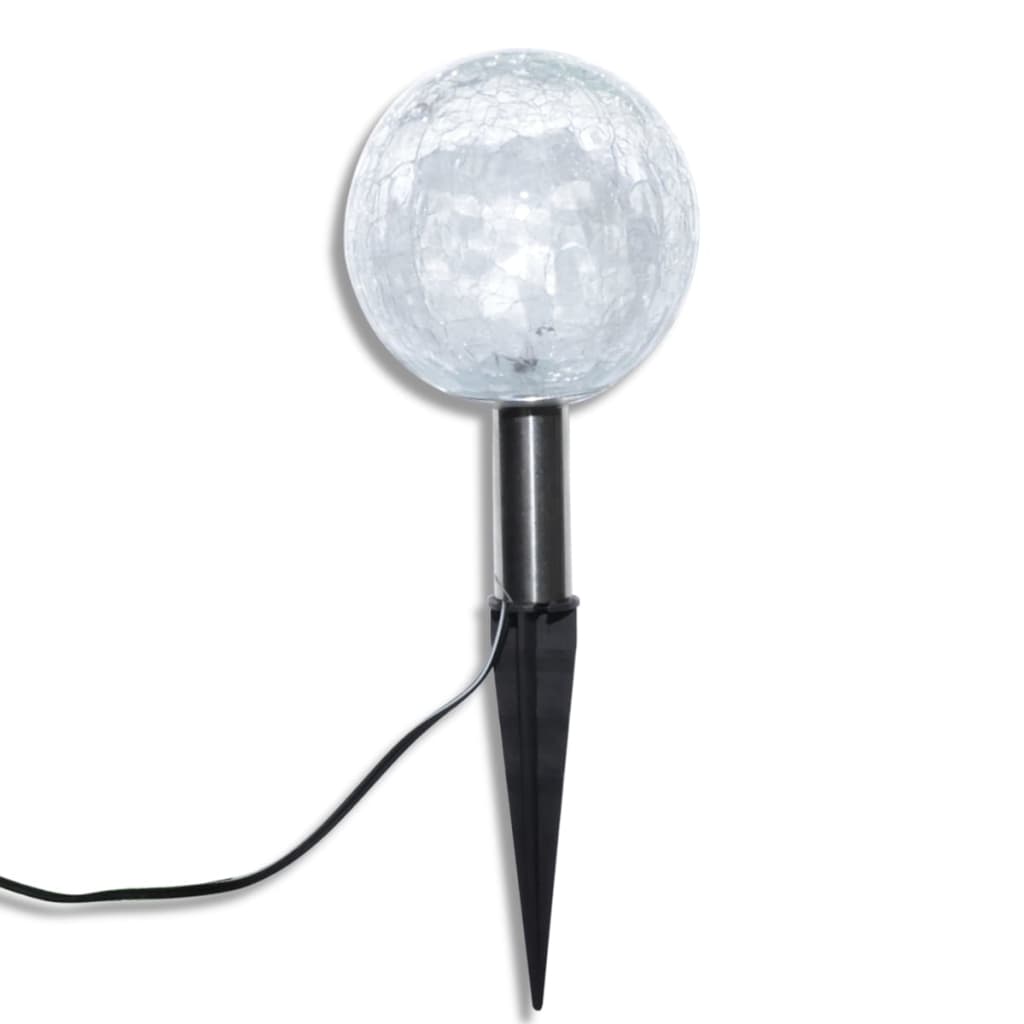 Soldrevet kule 3 stk LED hagelys med jordspyd og solcellepanel