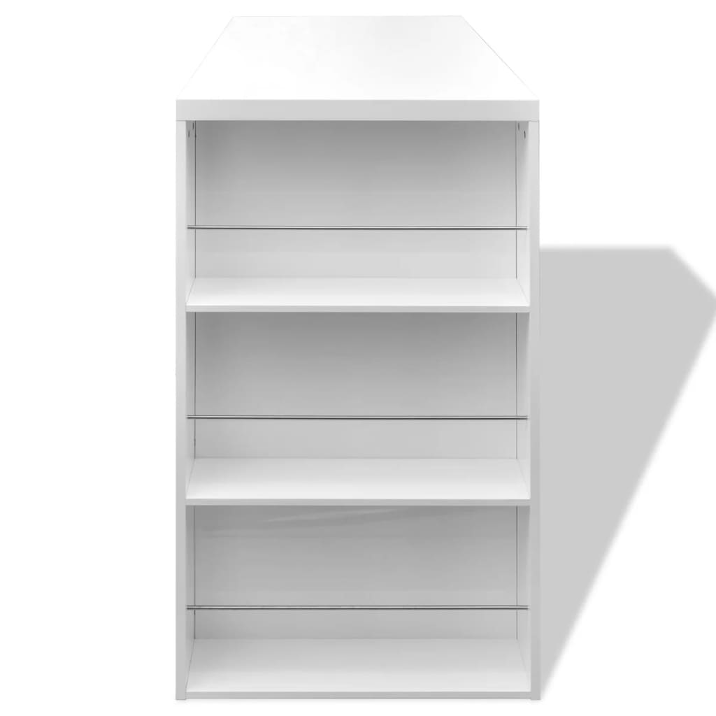 Barbord MDF med vinstativ høyglans hvit