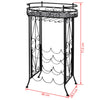Vinstativ med glassholder for 9 flasker metall