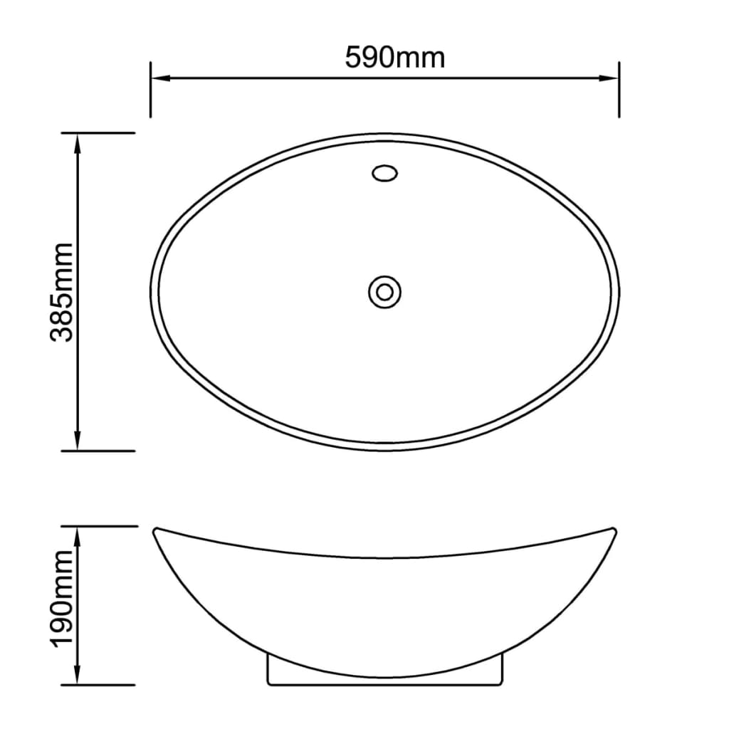 Luksus Keramisk Vask med Overløp 59 x 38,5 cm