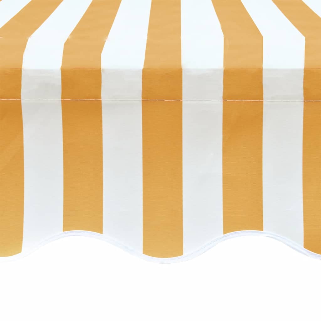 Erstatningsduk for markise gul og hvit 4x3 m polyester