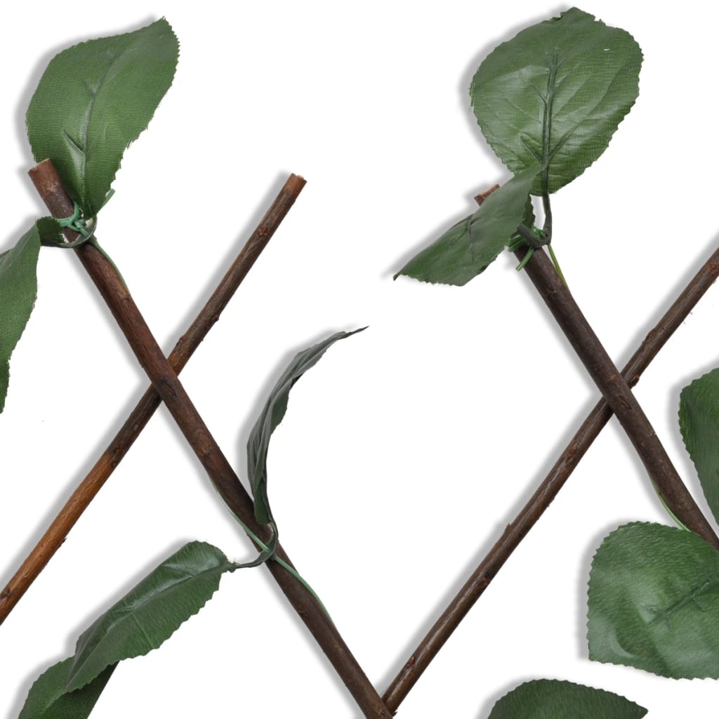 Espaliergjerde selje med kunstige blader 5 stk 180x90 cm