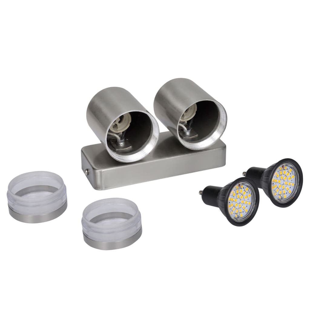 LED-vegglampe rustfritt stål nedover med kjeglehode