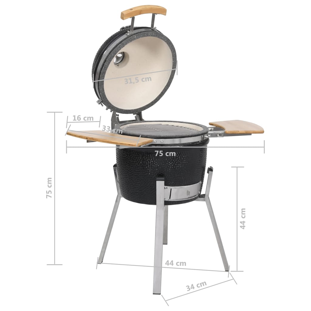 Kamado Kullgrill med Røykemulighet Keramikk 76 cm