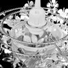 Taklampe/lysekrone løvpaletter 21,5 x 30 cm sølv