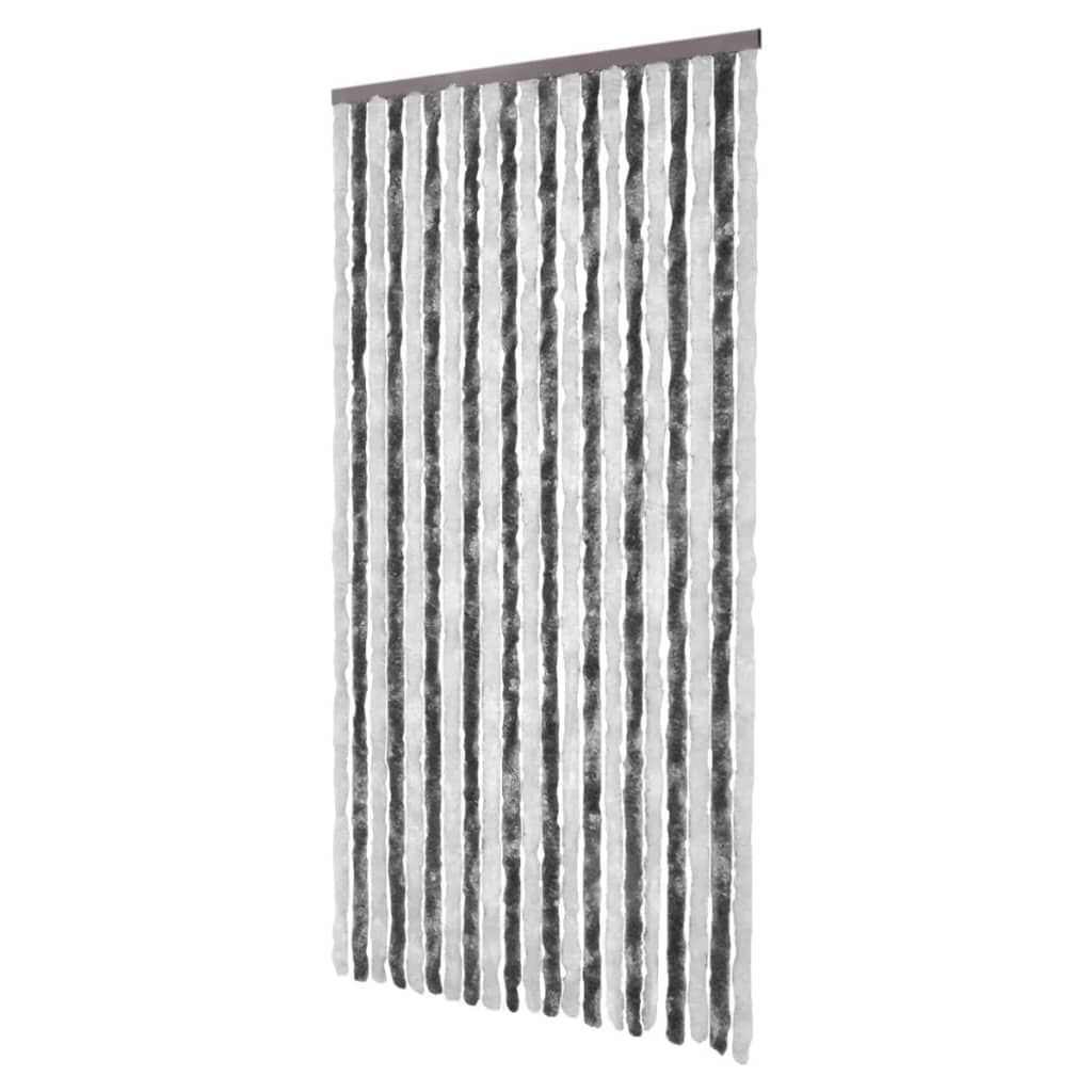 Insektgardin grå og hvit 100x220 cm chenille