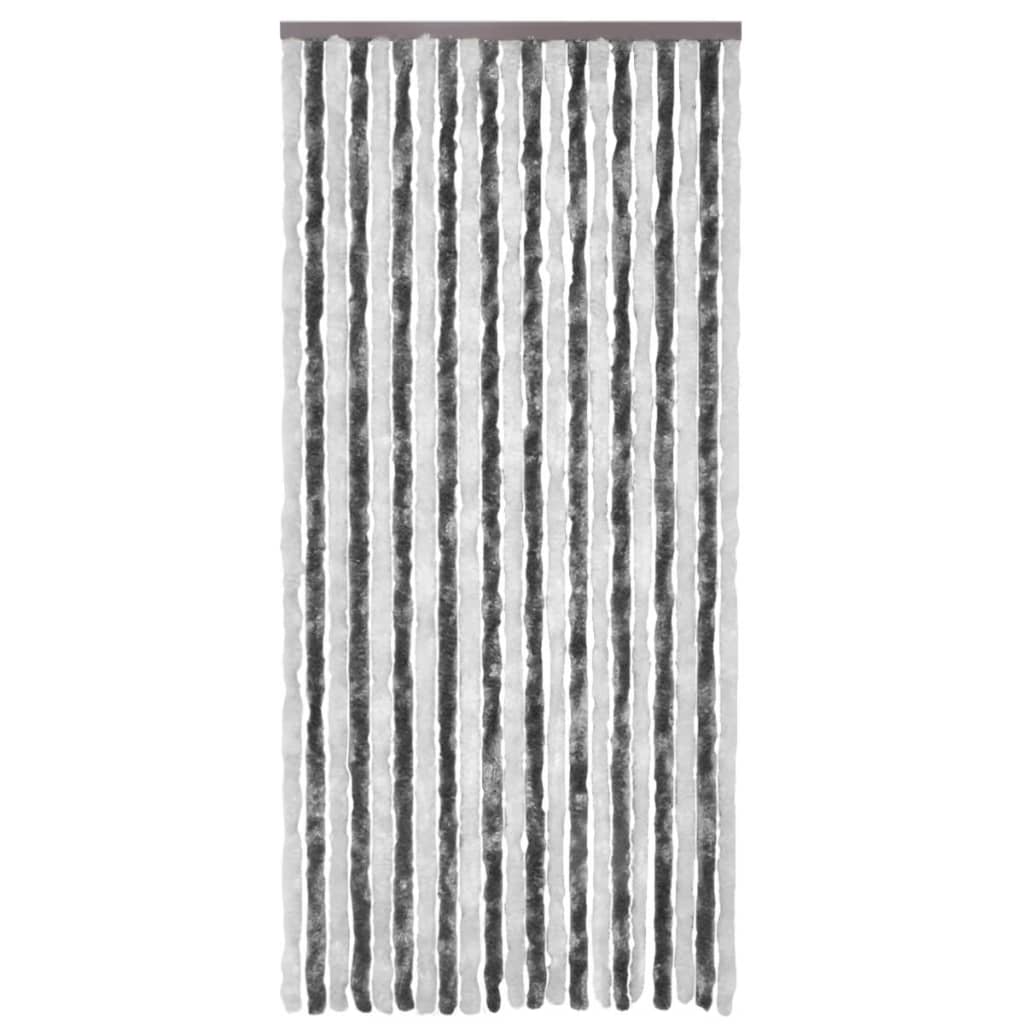 Insektgardin grå og hvit 100x220 cm chenille