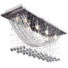 Hvit taklampe med glitrende glasskrystalperler 8 x G9 29 cm
