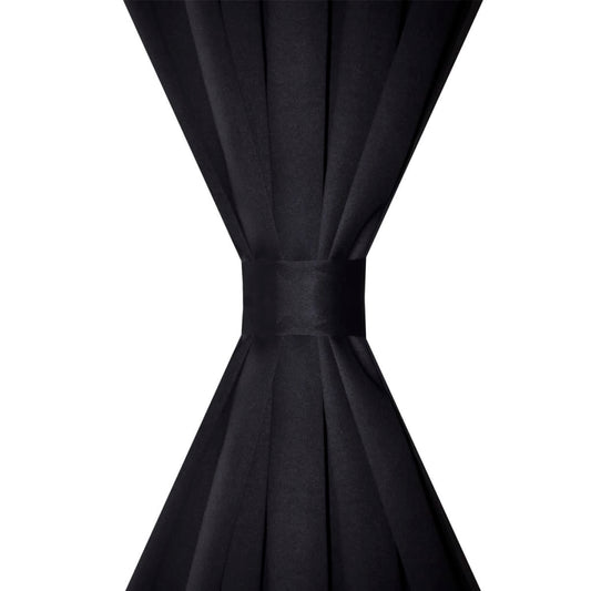 2stk Svarte Mørkleggingsgardiner med Stang 135 x 245 cm