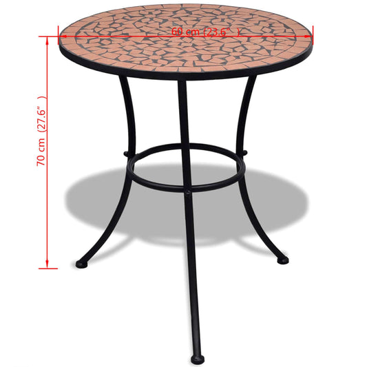 Bistrobord terrakotta 60 cm mosaikk