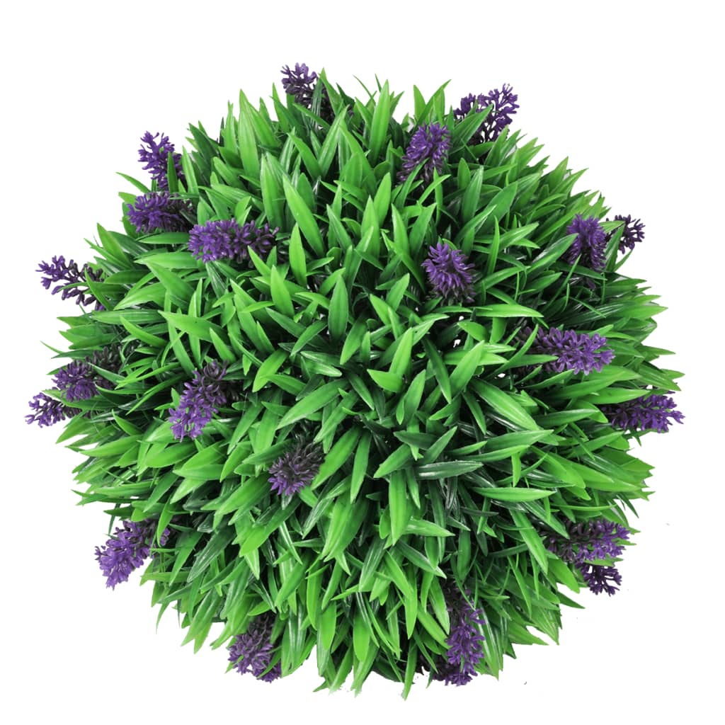Kunstige buksbomballer med lavendel sett med 2 stk 30 cm