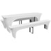 3 Overtrekk for ølbord og benker hvit stretch 220 x 70 x 80 cm