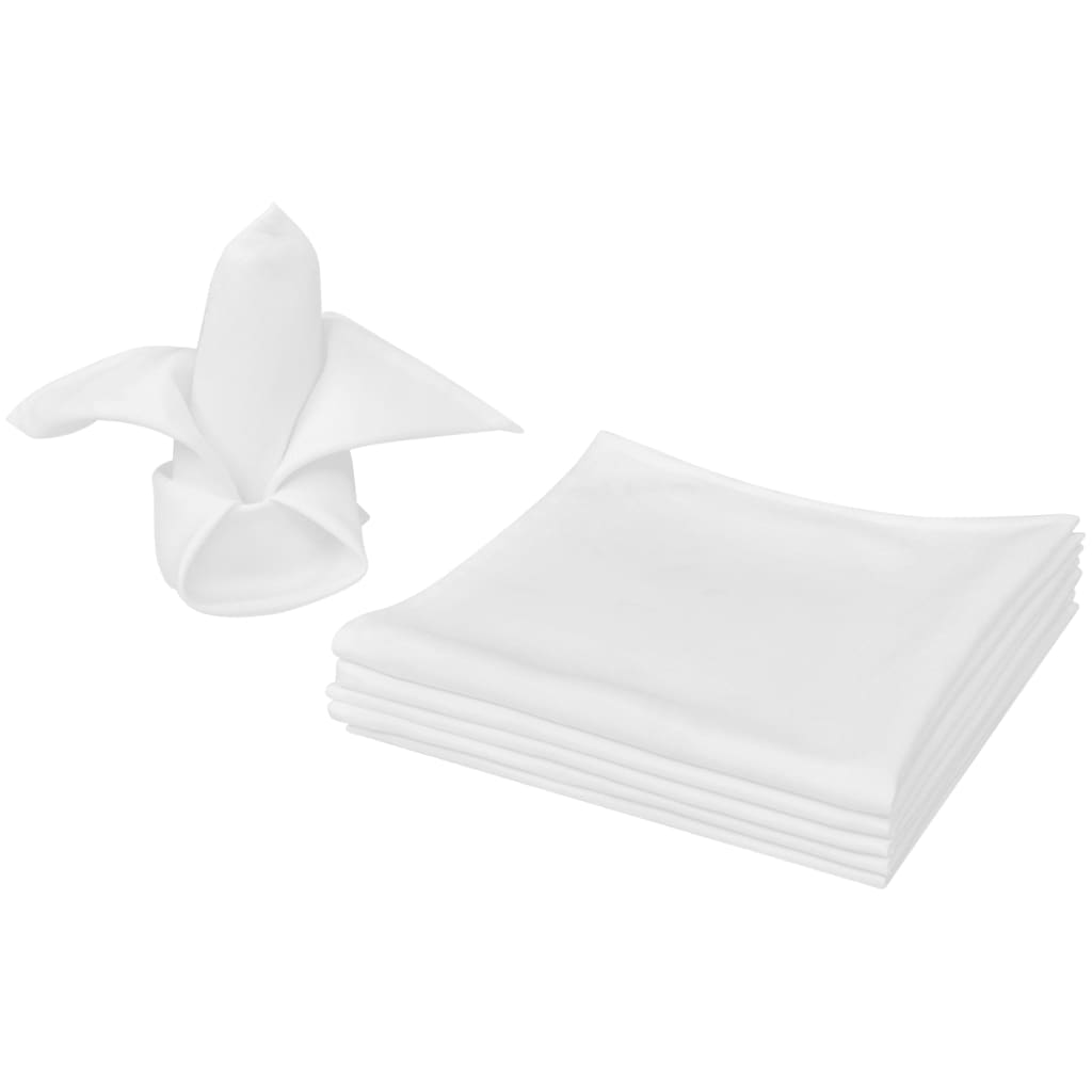 50 Middags servietter hvit 50 x 50 cm