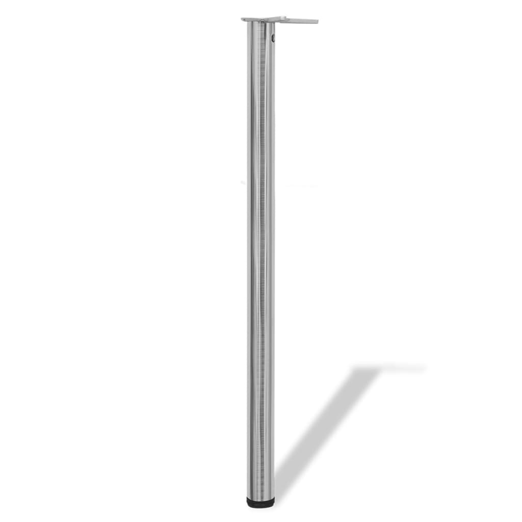 4 Height justerbare Bordben Børstet nikkel 1100 mm