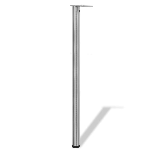 4 Height justerbare Bordben Børstet nikkel 1100 mm