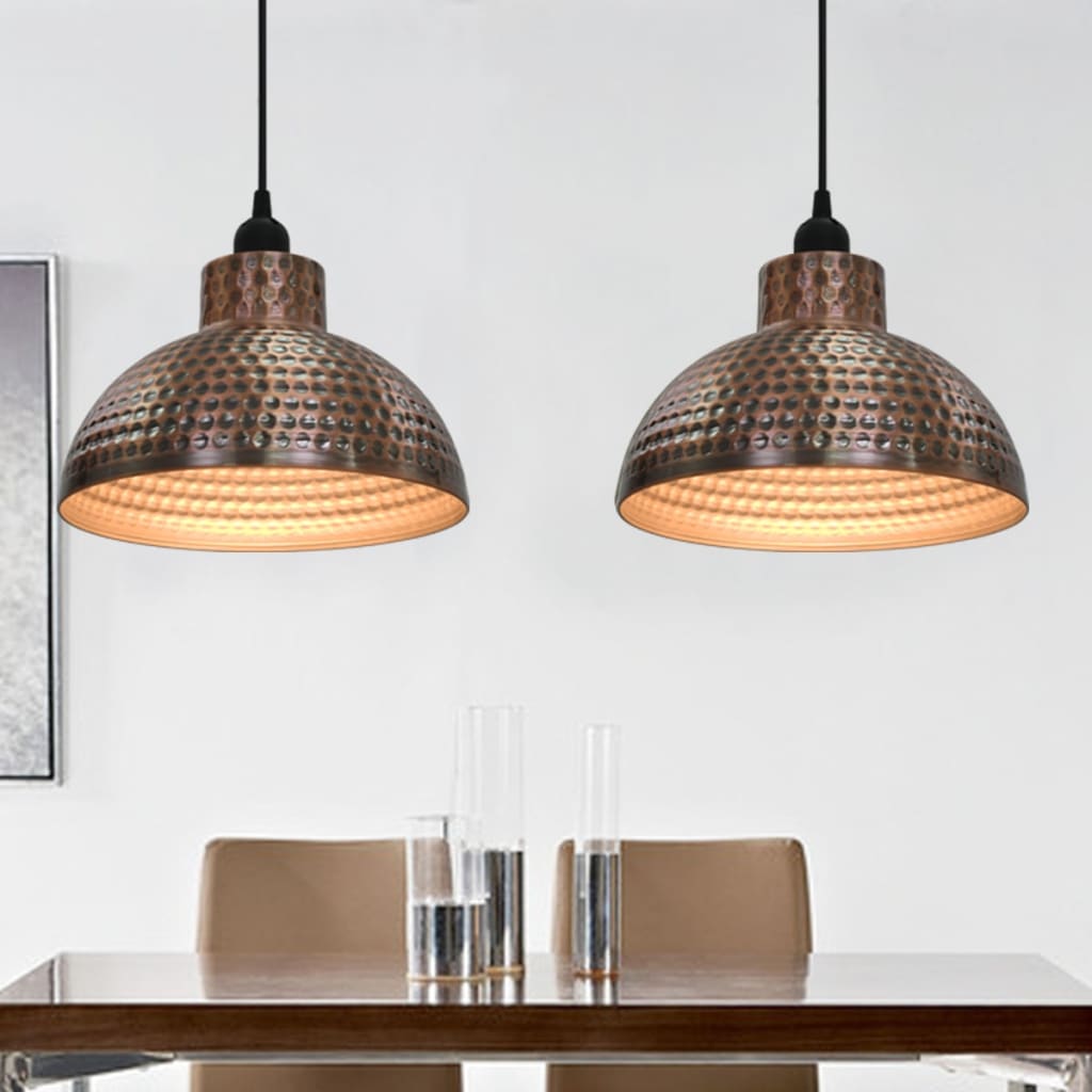 Taklamper 2 stk halvkuleformet kobberfarget